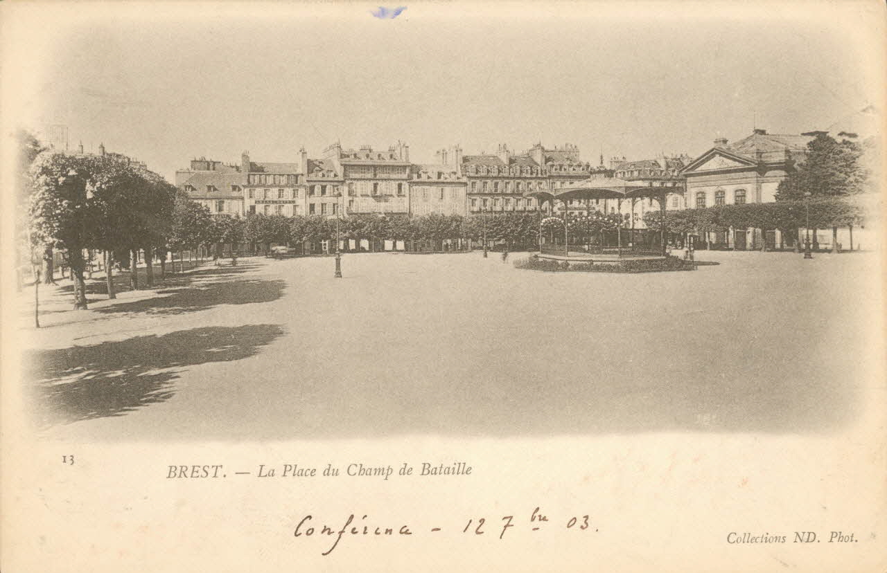 carte postale LA PLACE DU CHAMP DE BATAILLE Finistère 1903 018690 Photo