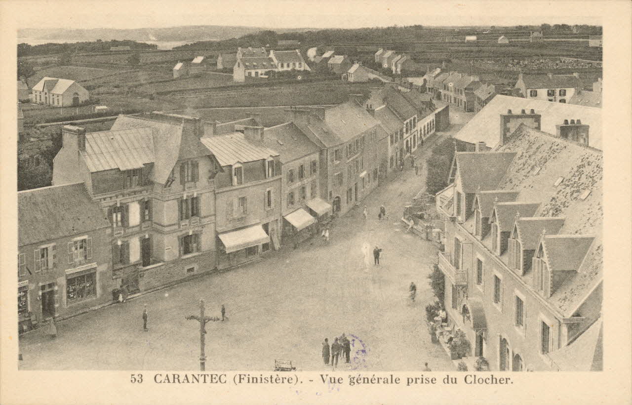 carte postale VUE GENERALE PRISE DU CLOCHER Finistère 1903-1920 018706 Photo