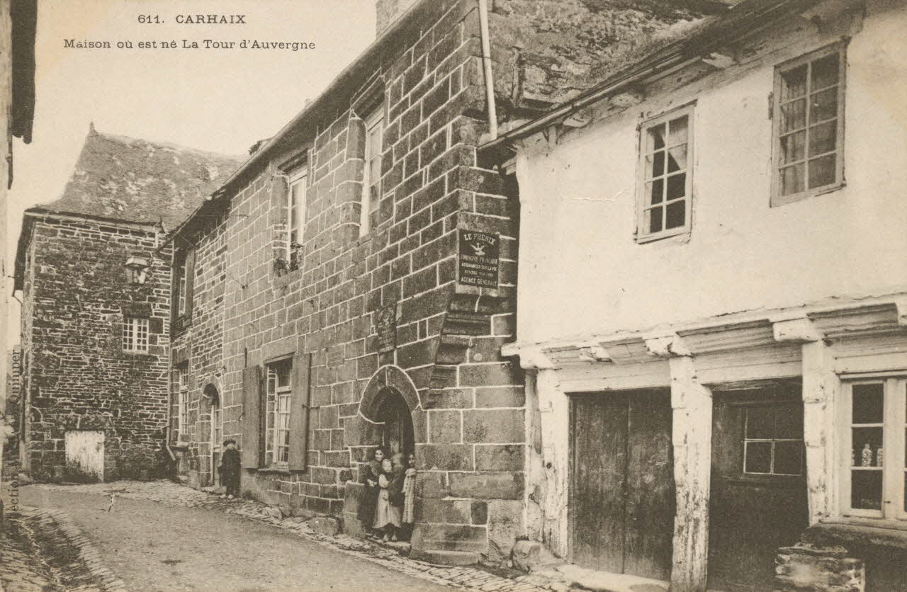 carte postale MAISON NATALE DE LA TOUR D'AUVERGN Finistère 1903-1920 018710 Photo