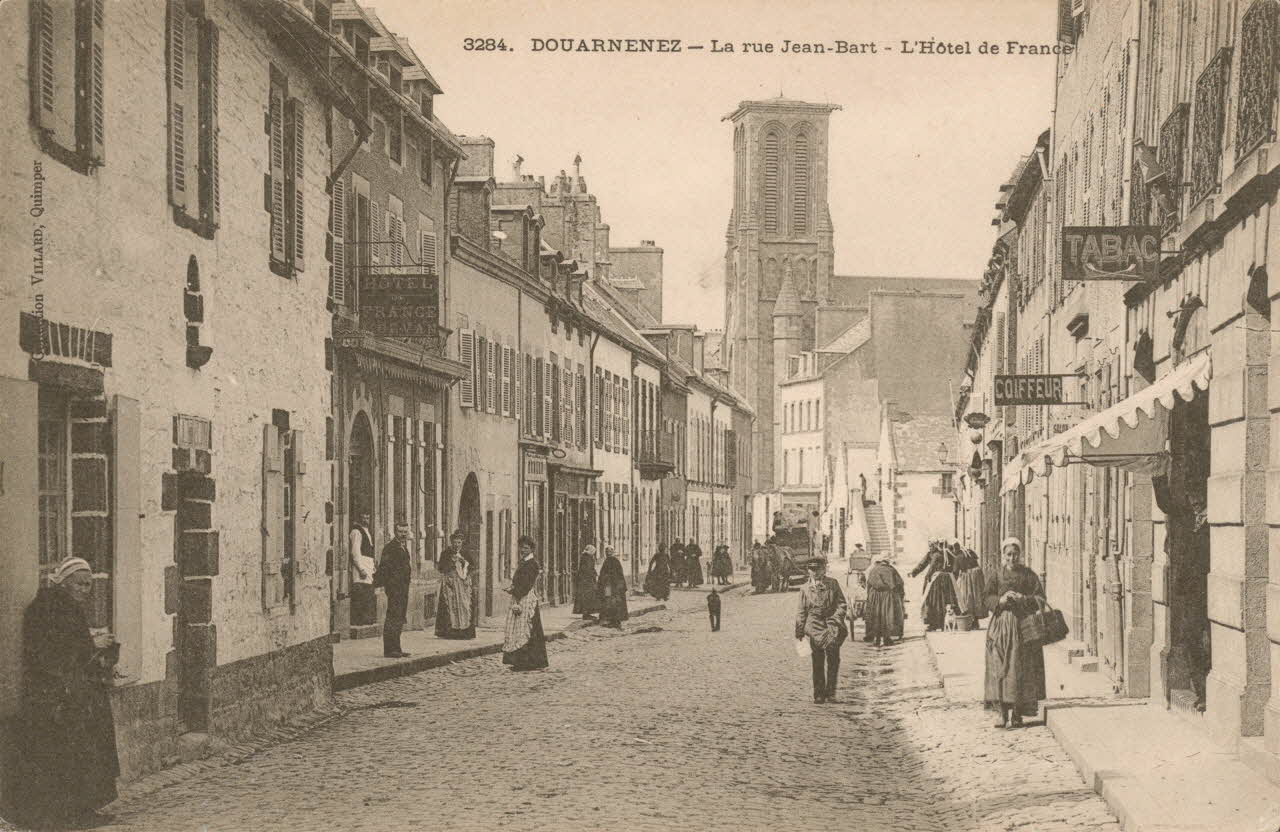 carte postale RUE JEAN BART, HOTEL DE FRANCE Finistère 1906 018736 Photo