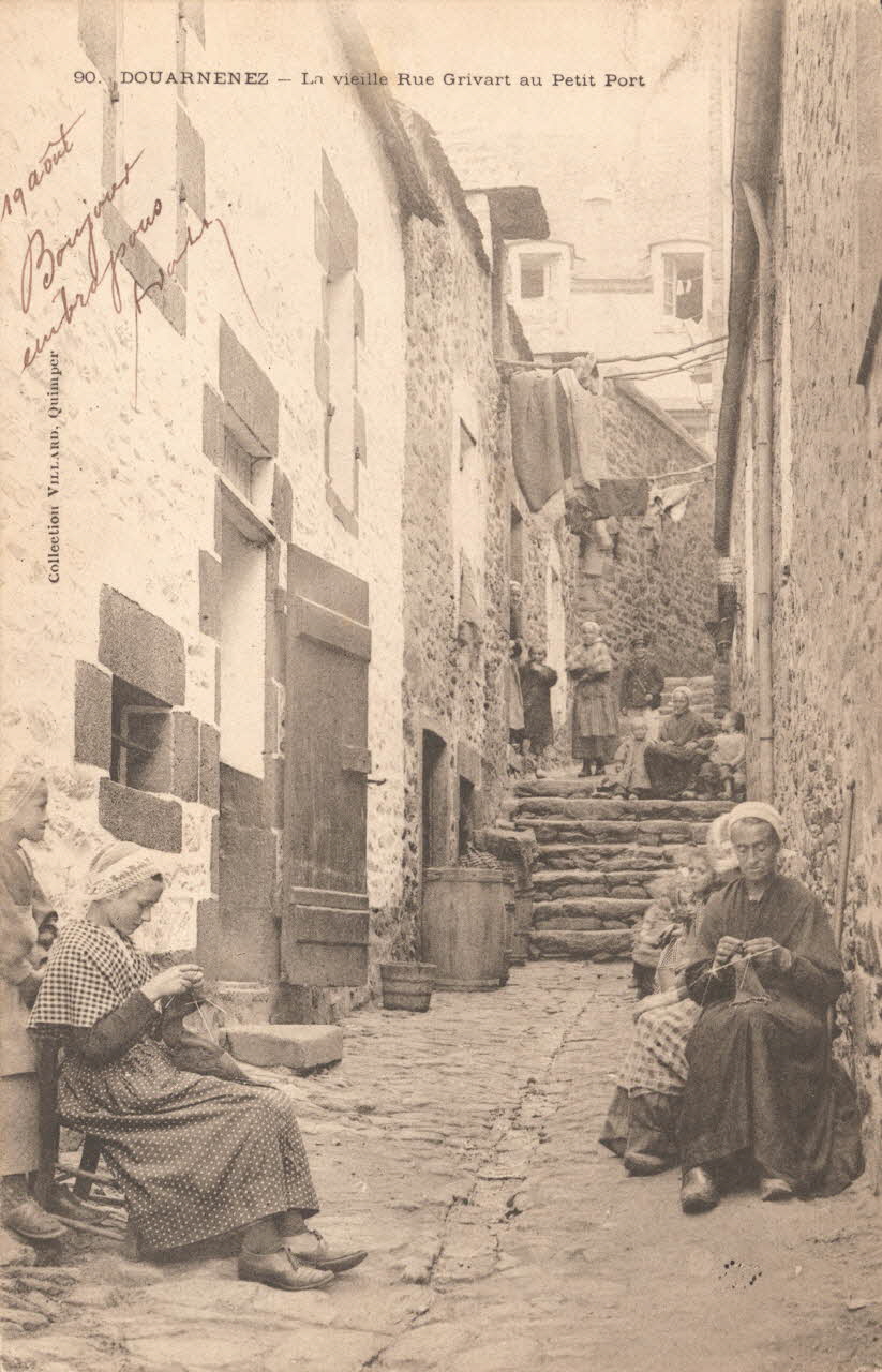 carte postale RUE GRIVART AU PETIT PORT Finistère 1903 018737 Photo