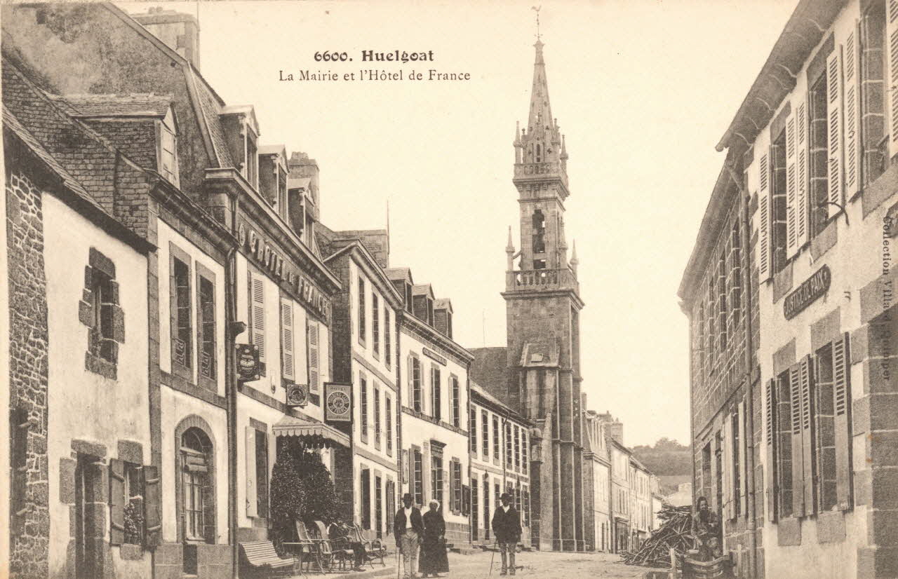 carte postale MAIRIE ET HOTEL DE FRANCE Finistère 1903-1920 018740 Photo
