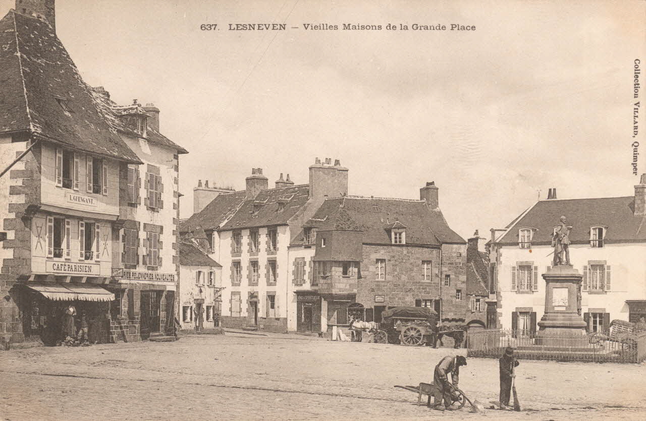 carte postale VIEILLES MAISONS DE LA PLACE Finistère 1903 018760 Photo