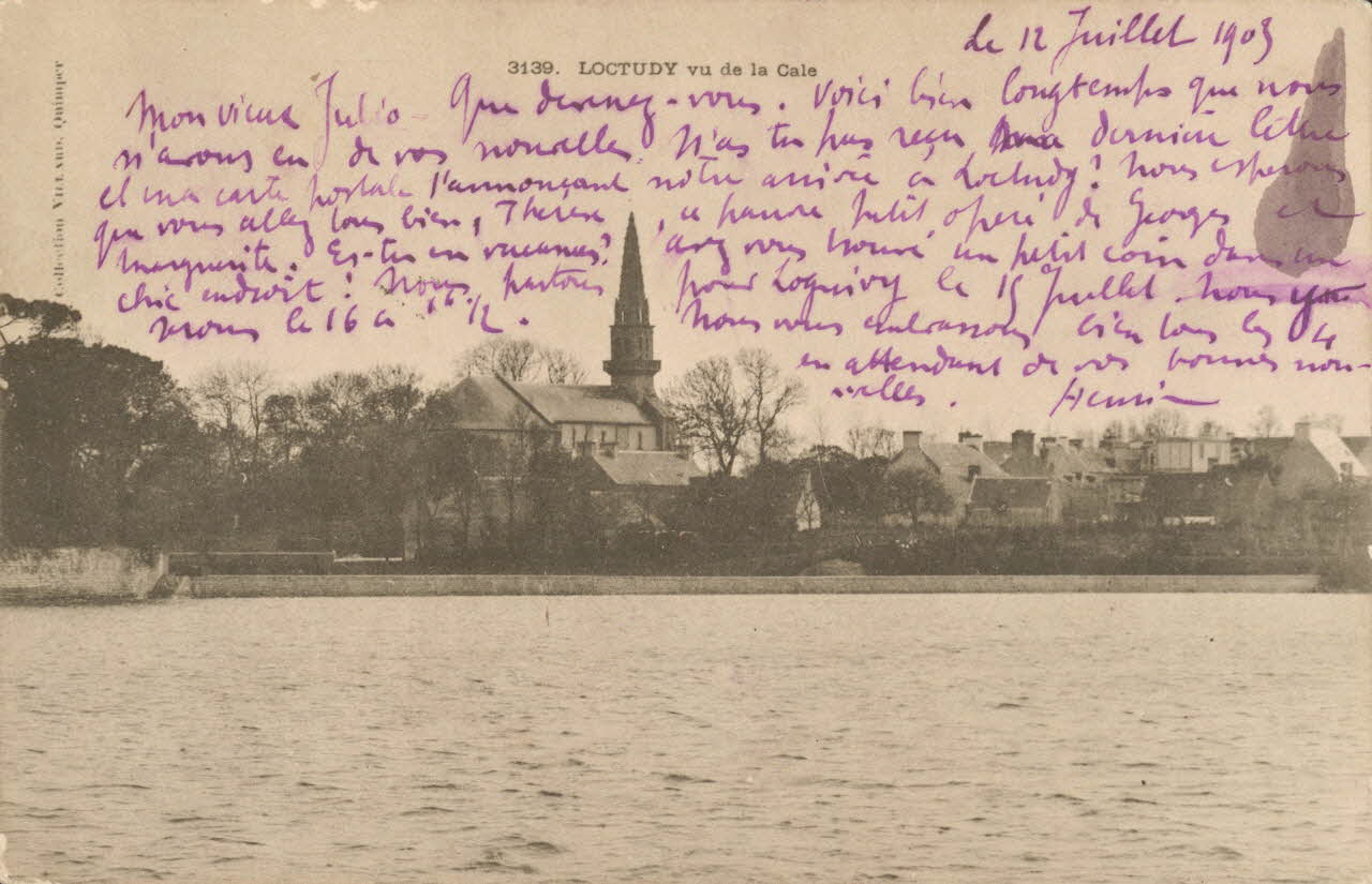 carte postale LOCTUDY VU DE LA CALE Finistère 1903 018766 Photo