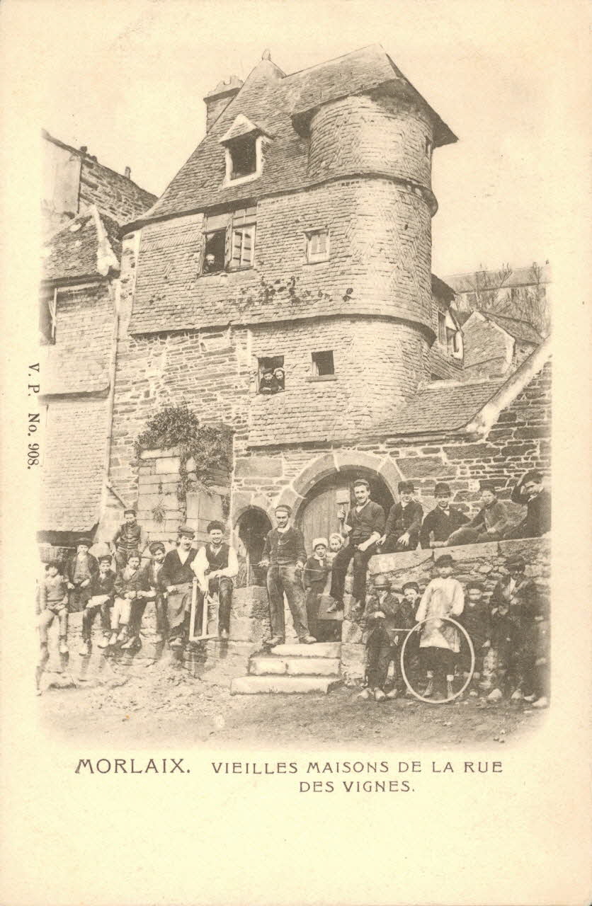 carte postale VIEILLES MAISONS, RUE DES VIGNES Finistère 1903 018768 Photo