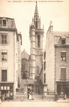 carte postale CLOCHER ET CALVAIRE DE STE MELAINE Finistère 1903 018771  Photo