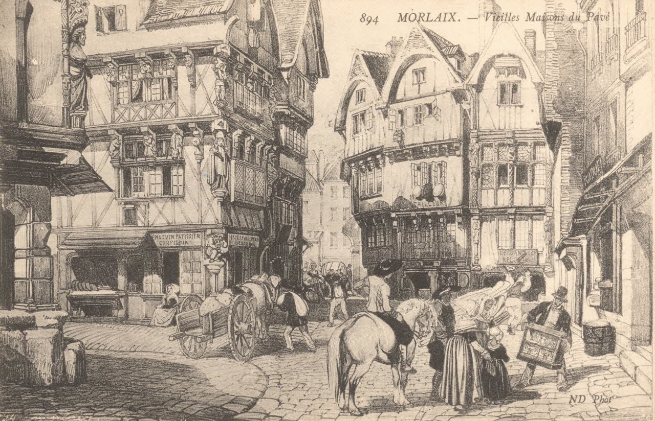 carte postale VIEILLES MAISONS DU PAVE Finistère 1903-1920 018773 Photo
