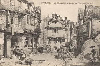 carte postale RUE DU FOUR SAINT-MATHIEU, MAISONS Finistère 1903-1920 018774  Photo