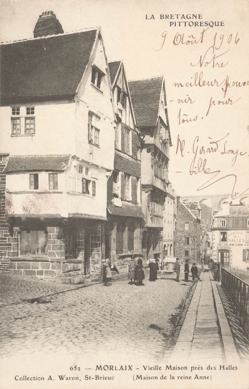 carte postale VIEILLES MAISONS PRES DES HALLES Finistère 1904 018776 Photo