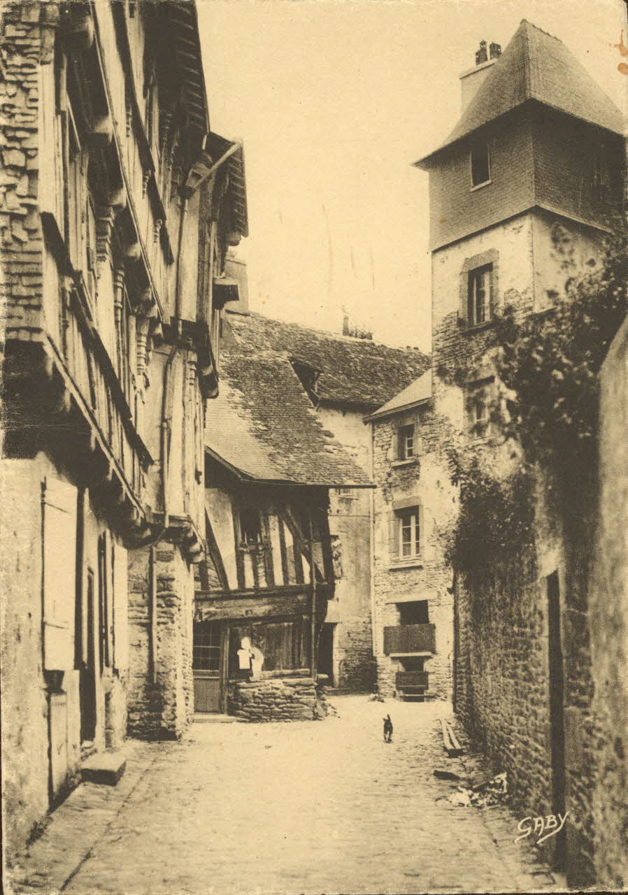 carte postale VIEILLES MAISONS RUE DOM MAURICE Finistère 1903-1950 018866 Photo