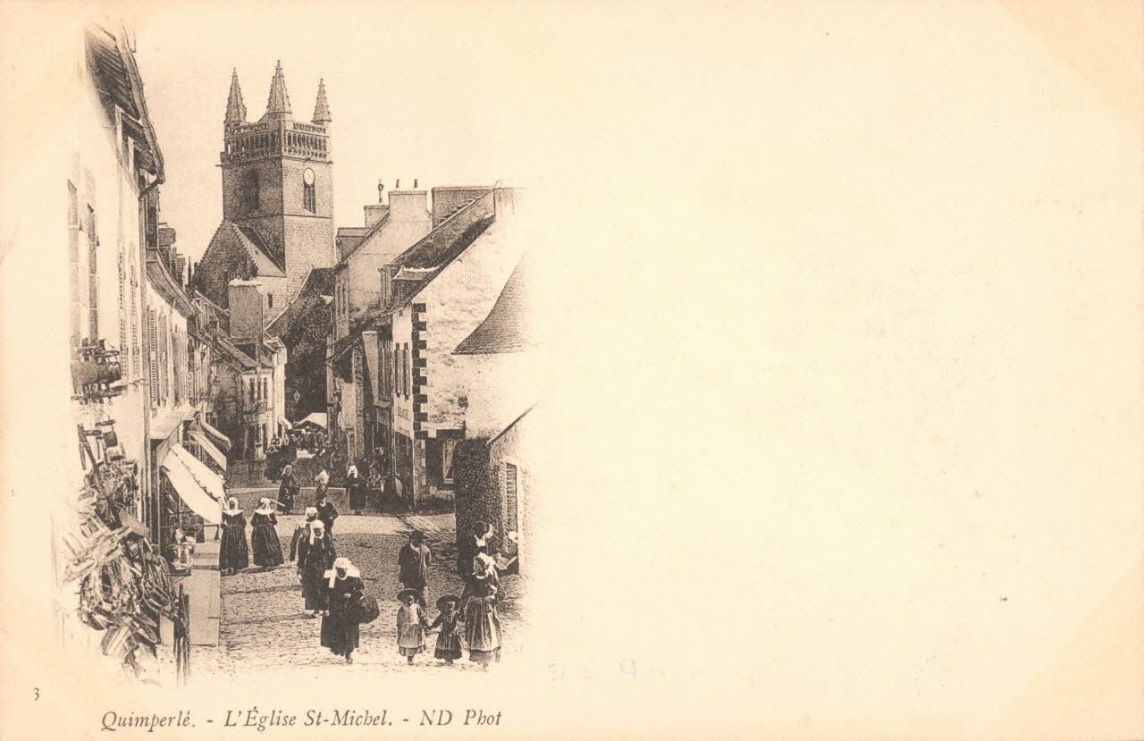 carte postale L'EGLISE SAINT-MICHEL Finistère 1903 018876 Photo
