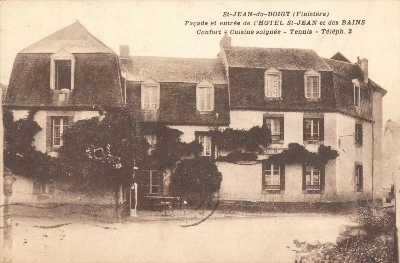 carte postale HOTEL SAINT-JEAN ET DES BAINS Finistère 1921-1950 018907 Photo