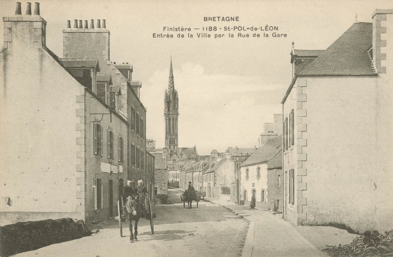 carte postale RUE DE LA GARE Finistère 1903-1920 018913 Photo