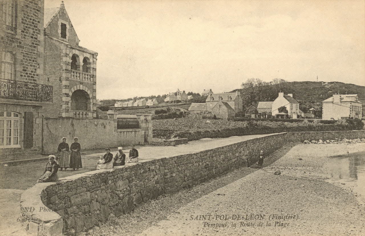 carte postale PEMPOUL, LA ROUTE DE LA PLAGE Finistère 1903-1920 018915 Photo
