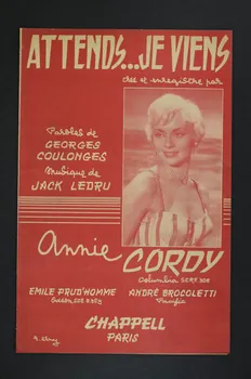 Georges Coulonges ; Jack Ledru ; Annie Cordy ; Chappell S.A.; ; Ruben Sobol chanson petit format 1958 1969.88.296 Photo Mucem