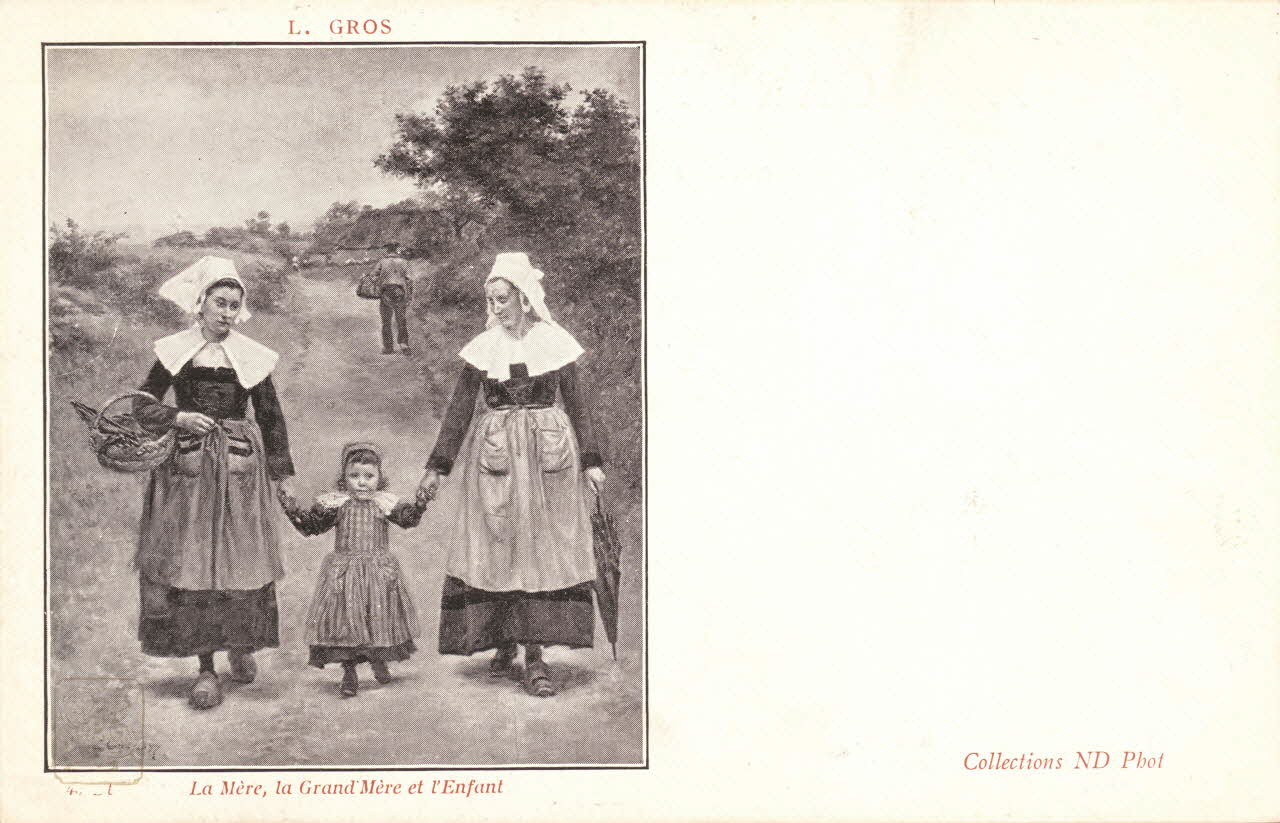 carte postale LA MERE, LA GRAND MERE ET L'ENFANT 1903 018941 Photo