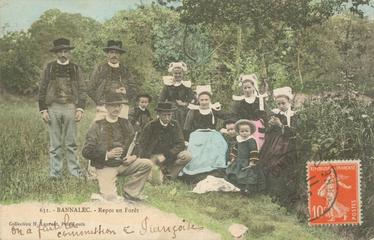 carte postale REPOS EN FORET Finistère 1911 019000 Photo