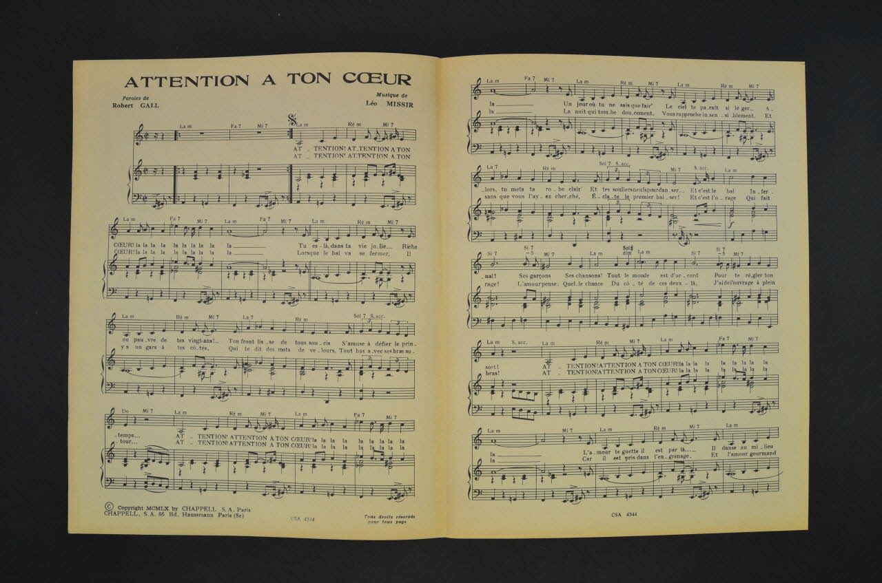 partition de musique petit format 1969.88.298 Photo Mucem