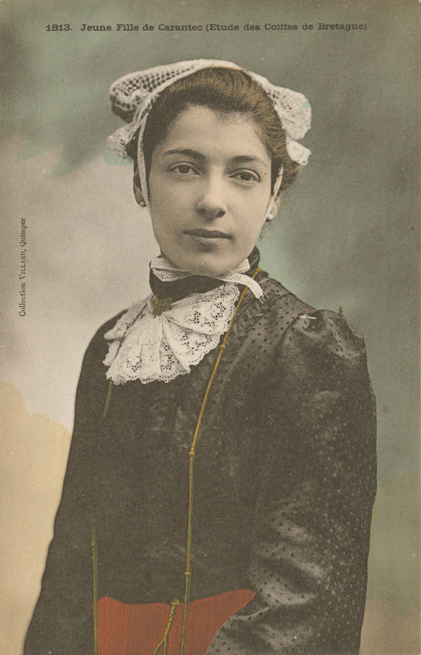 carte postale JEUNE FILLE Finistère 1903-1920 019042 Photo