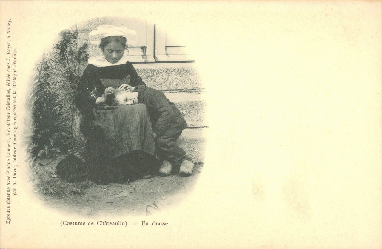 carte postale EN CHASSE Finistère 1903 019065 Photo