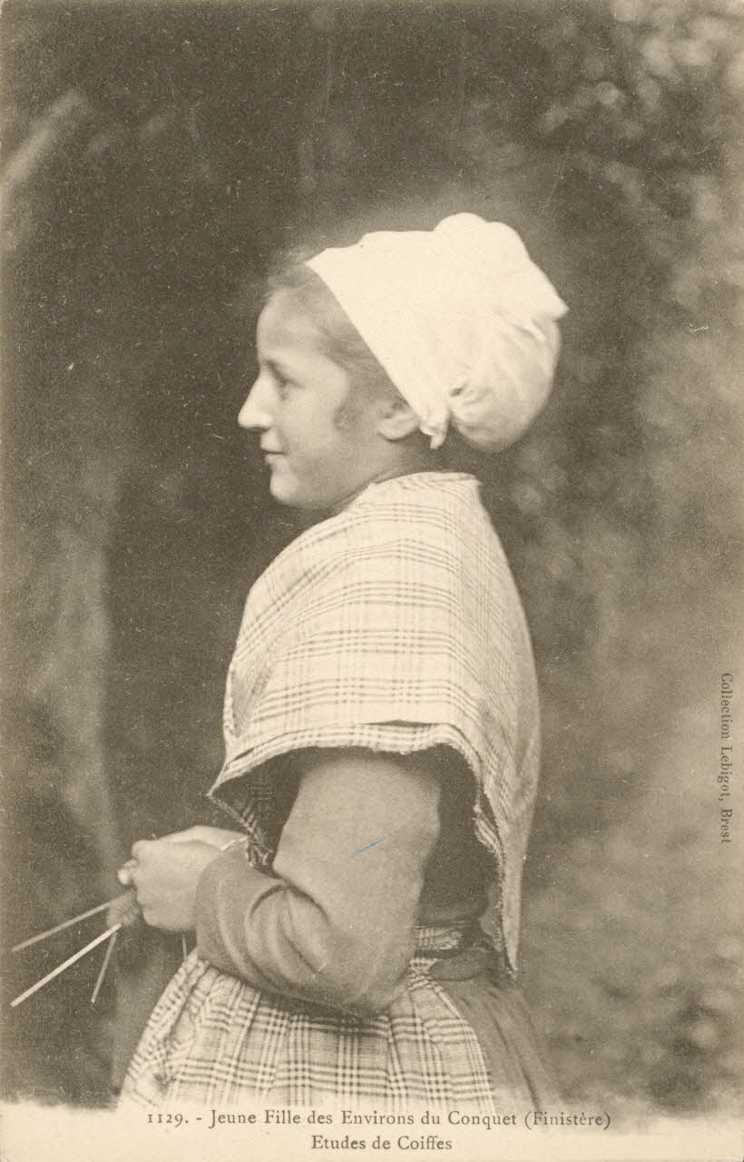 carte postale JEUNE FILLE, ENVIRONS DU CONQUET Finistère 1903 019148  Photo