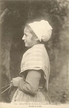 carte postale JEUNE FILLE, ENVIRONS DU CONQUET Finistère 1903 019148  Photo