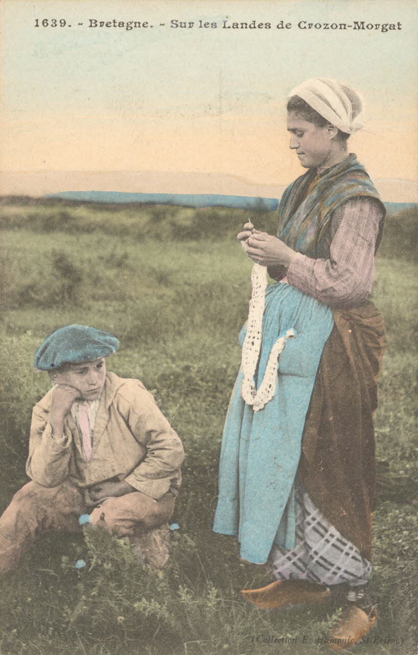 carte postale SUR LES LANDES DE CROZON Finistère 1919 019158 Photo