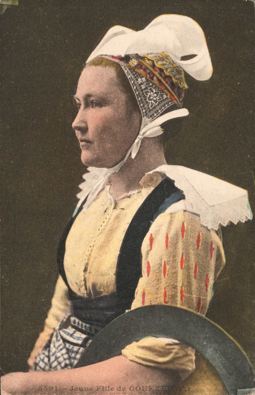 carte postale JEUNE FILLE DE GOUEZEC Finistère 1921-1950 019273 Photo