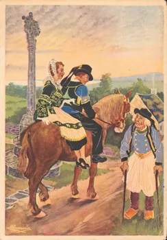 carte postale DEPART POUR LE PARDON Finistère 1950 019357 Photo