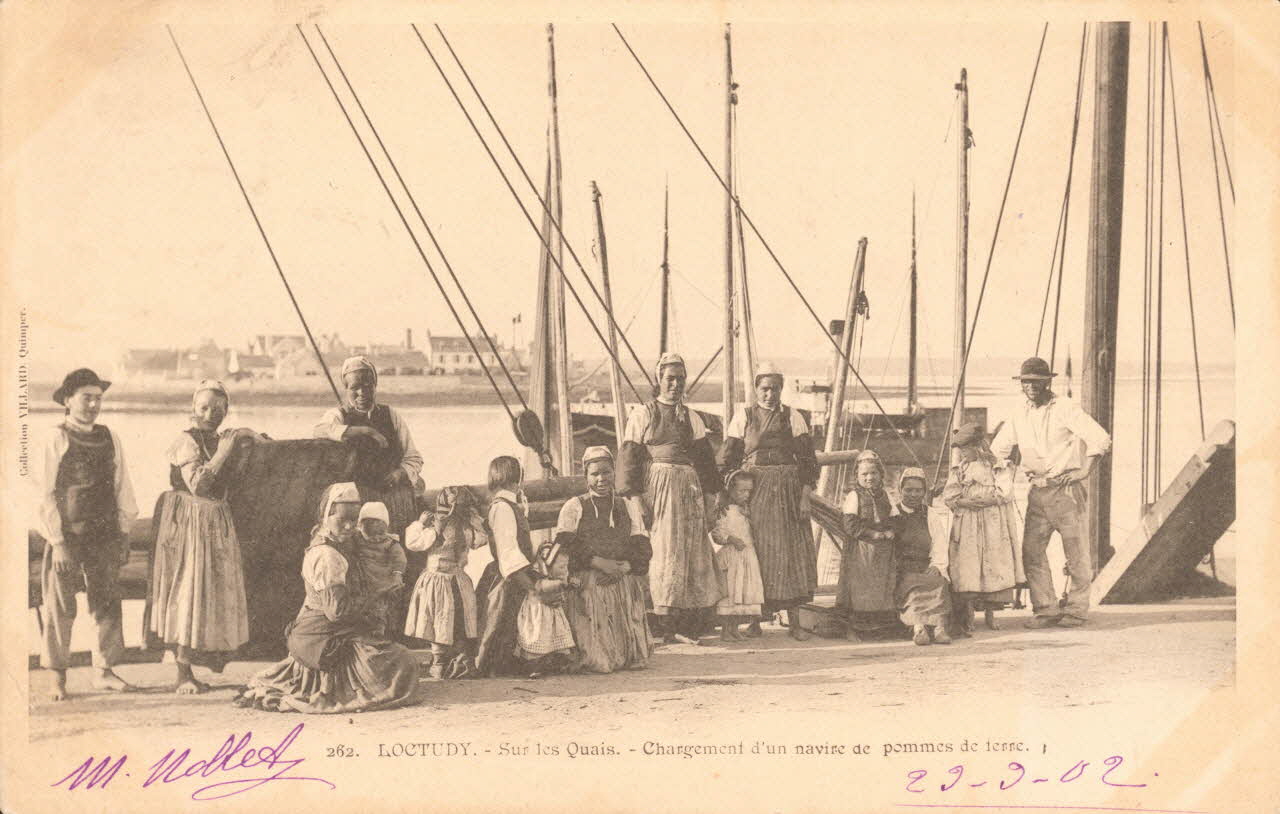 carte postale SUR LES QUAIS Finistère 1902 019358 Photo
