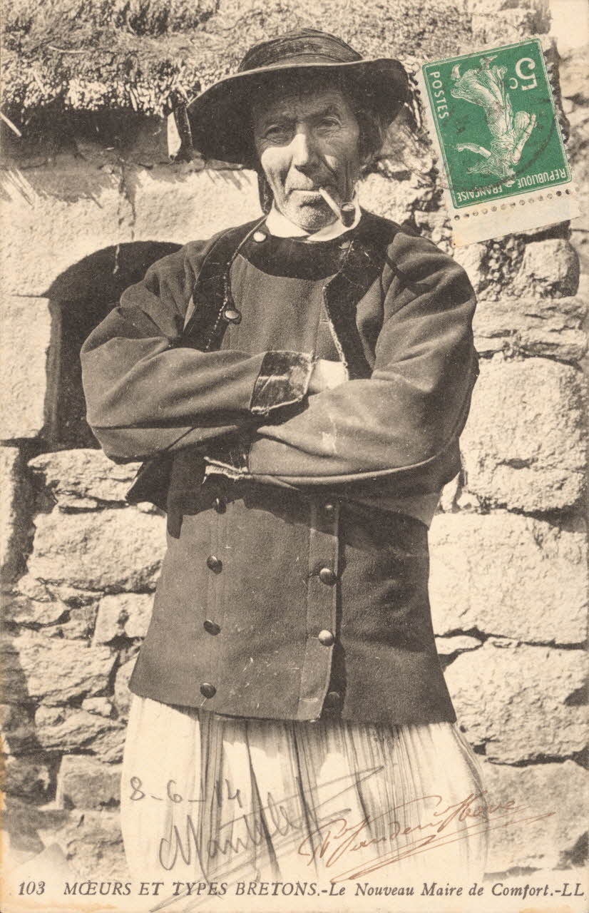 carte postale LE NOUVEAU MAIRE DE COMFORT Finistère 1914 019374 Photo