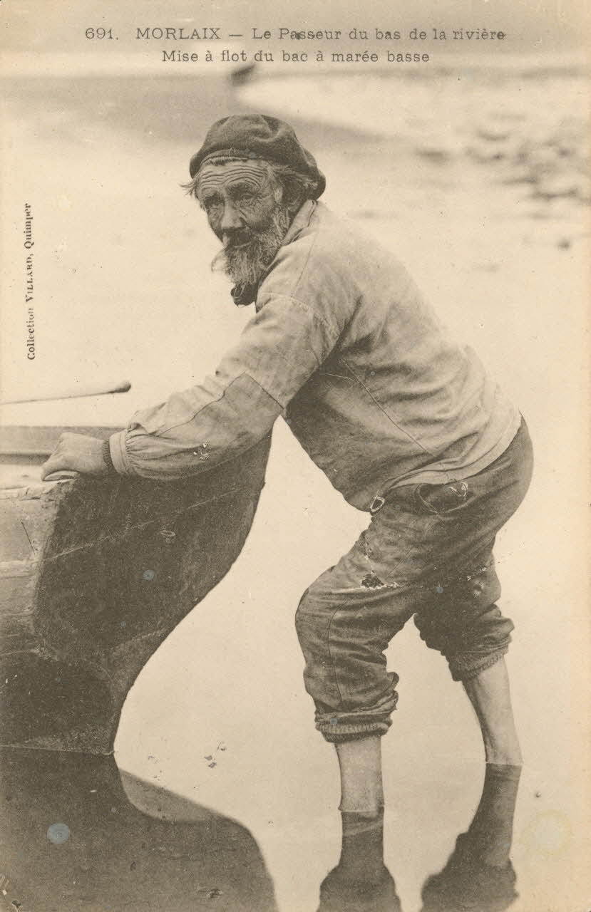 carte postale PASSEUR DU BAS DE LA RIVIERE Finistère 1903-1920 019394 Photo
