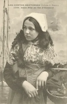 carte postale JEUNE FILLE DE L'ILE D'OUESSANT Finistère 1903-1920 019413 Photo