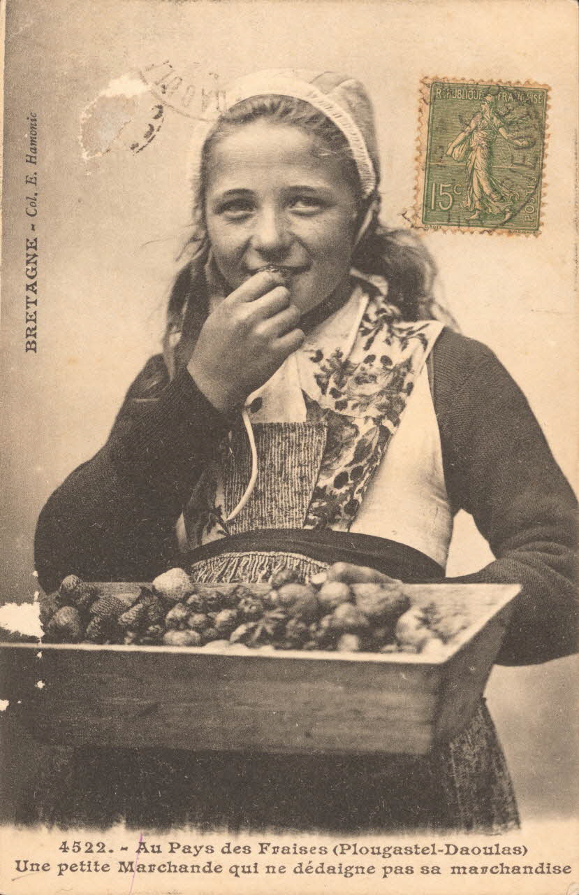 carte postale AU PAYS DES FRAISES Finistère 1903-1920 019500 Photo