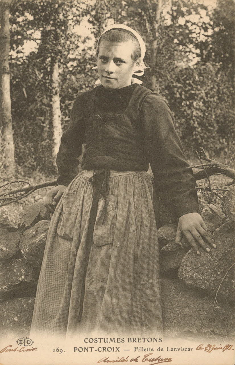 carte postale FILLETTE DE LANVISCAR Finistère 1913 019630 Photo