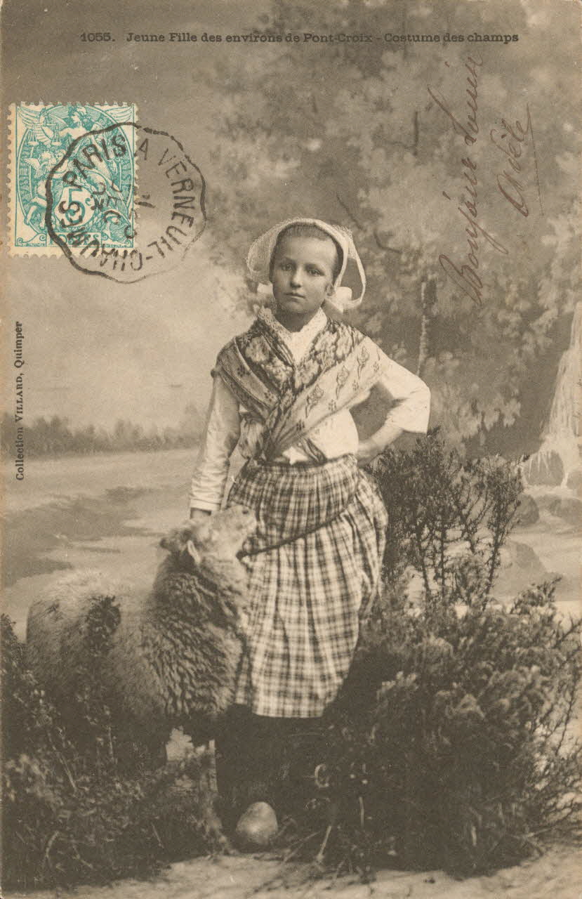 carte postale JEUNE FILLE Finistère 1903 019631 Photo