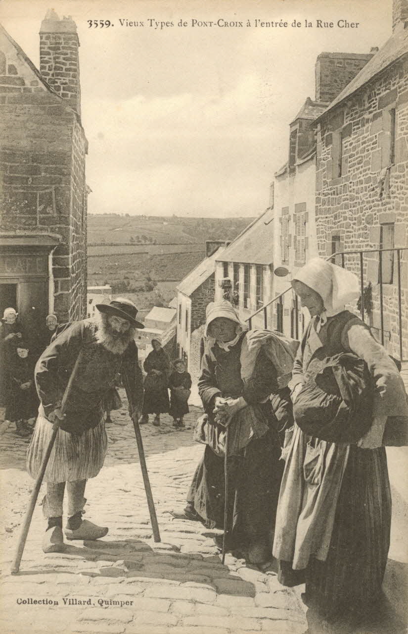 carte postale VIEUX TYPES DE PONT CROIX Finistère 1903-1920 019632 Photo