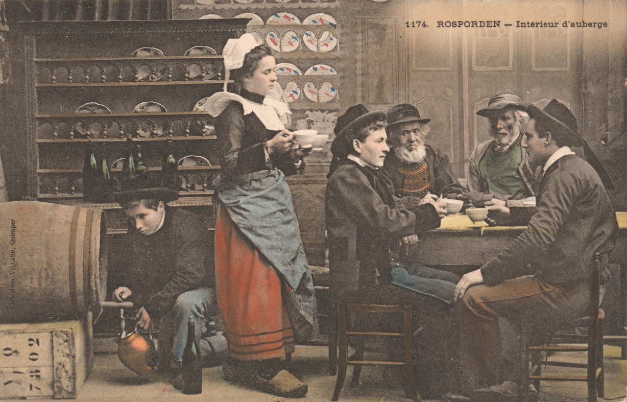 carte postale INTERIEUR D'AUBERGE Finistère 1903-1920 019831 Photo