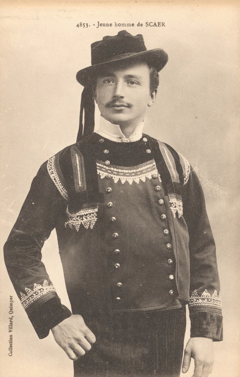 carte postale JEUNE HOMME DE SCAER Finistère 1903-1920 019899 Photo