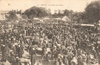 carte postale LA FOIRE AUX PUCES Finistère 1903-1920 019935 Photo