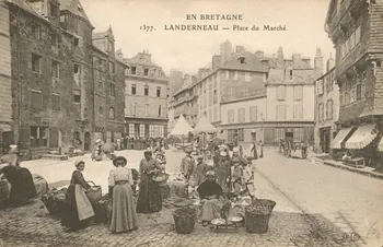 carte postale PLACE DU MARCHE Finistère 1903-1920 019953 Photo