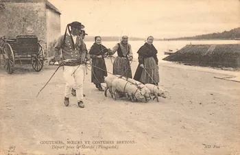 carte postale DEPART POUR LE MARCHE (PLOUGASTEL) Finistère 1908 019966 Photo
