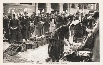 carte postale LE MARCHE AUX POISSONS Finistère 1930 019979 Photo