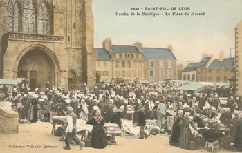 carte postale PORCHE DE LA BASILIQUE, MARCHE Finistère 1903-1920 019987 Photo