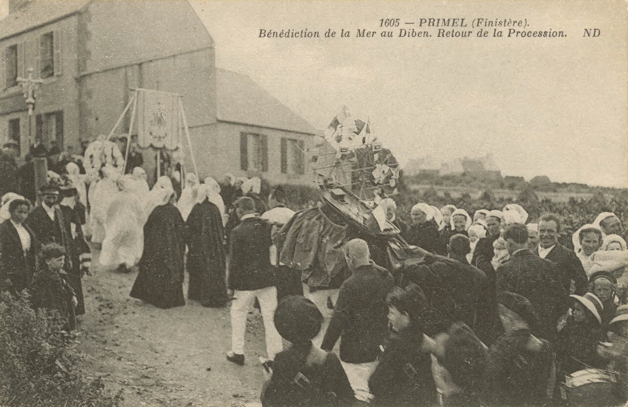 carte postale BENEDICTION DE LA MER AU DIBEN Finistère 1903-1920 020028 Photo