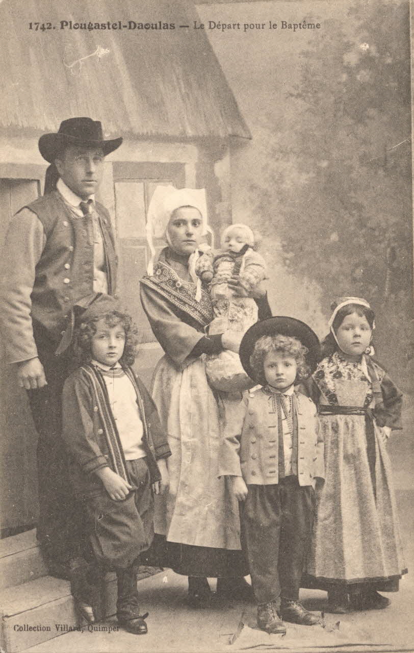 carte postale LE DEPART POUR LE BAPTEME Finistère 1903-1920 020035 Photo