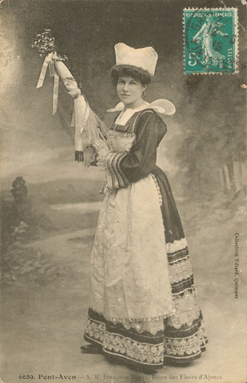 carte postale REINE DES FLEURS D'AJONCS Finistère 1915 020041 Photo