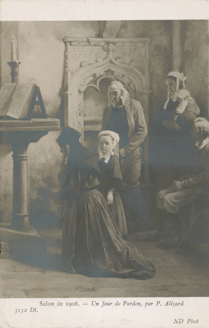 carte postale UN JOUR DE PARDON 1908 020119 Photo