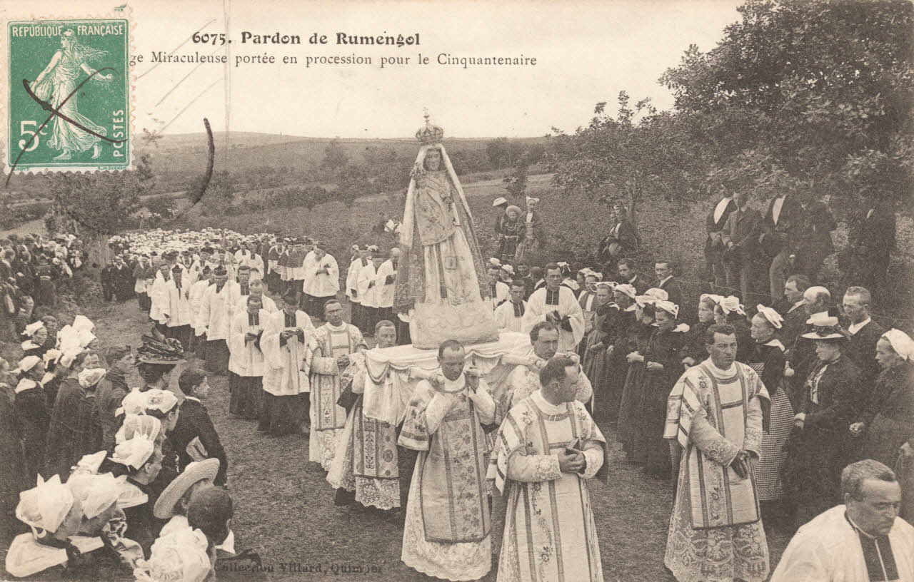 carte postale MIRACULEUSE PORTEE EN PROCESSION Finistère 1908 020318 Photo