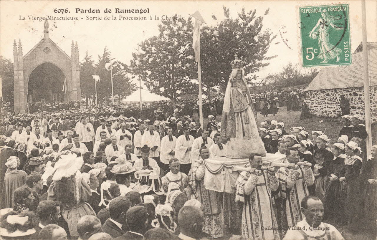 carte postale LA VIERGE MIRACULEUSE Finistère 1908 020320 Photo